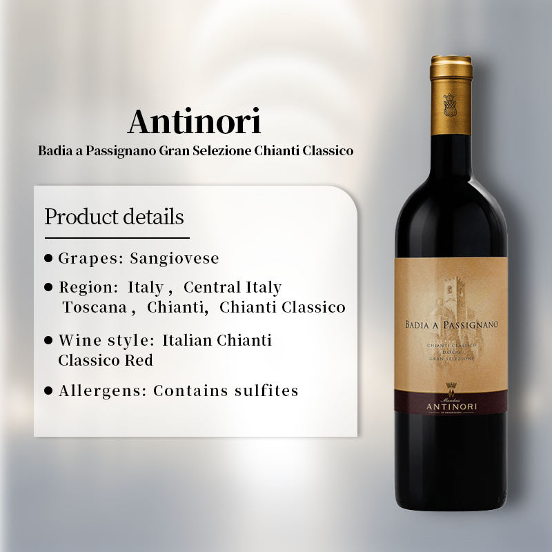 Antinori Badia a Passignano Gran Selezione Chianti Classico 2019 750ml 13.5%·Italy Toscana·Sangiovese·Red Wine