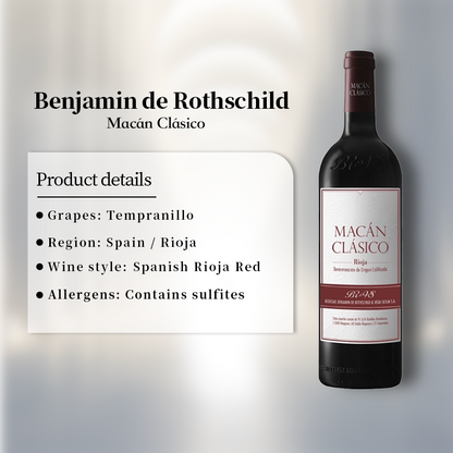 Benjamin de Rothschild - Vega Sicilia Macan Clasico 2017 750ml 14%·Spain Rioja·Tempranillo·Red Wine