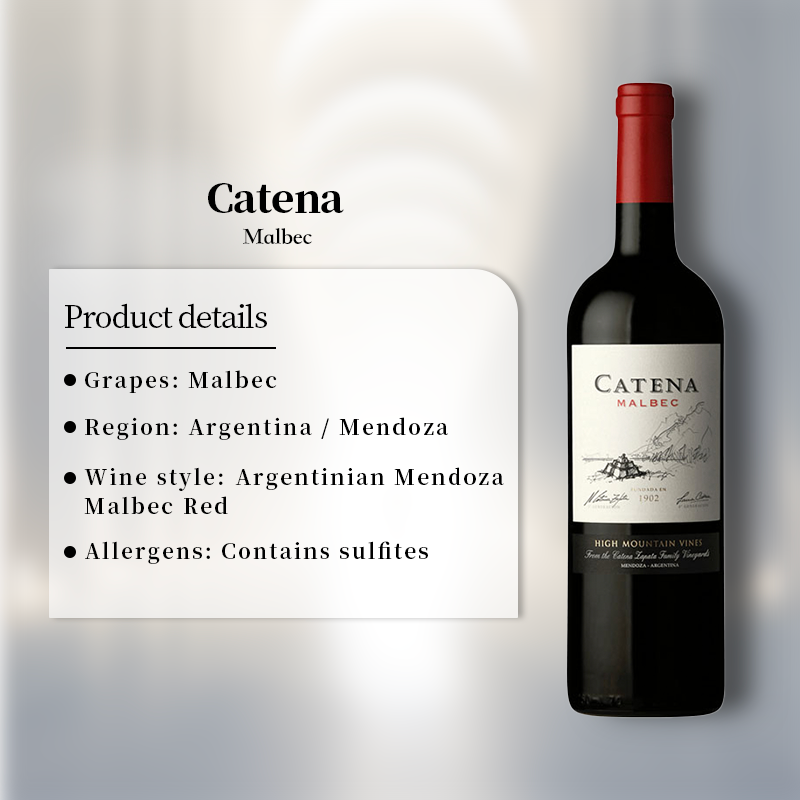 Catena High Mountain Malbec 2020 750ml 13.5%·Argentina Mendoza·Malbec·Red Wine