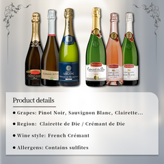 [6 Bottles] French Cremant Sparkling Wine Drinking Set 750ml per Bottle 12%·France·Sparkling Wine