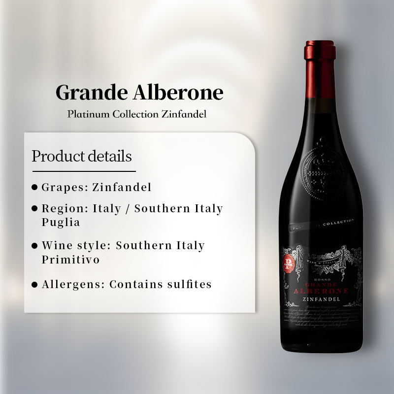 Grande Alberone Zinfandel Platinum Collection 2020 750ml 15%·Italy Puglia·Zinfandel·Red Wine