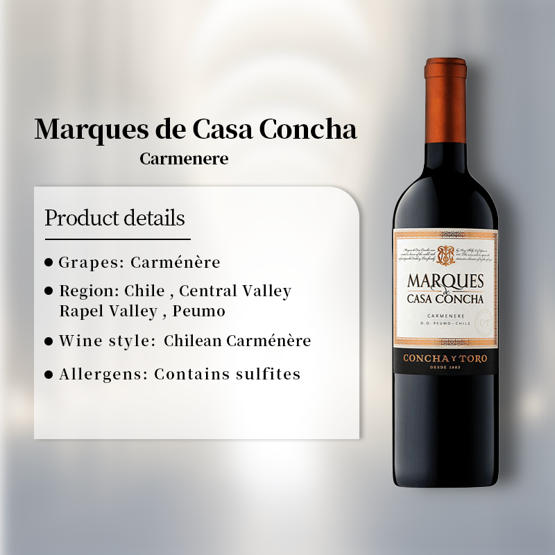 Marques de Casa Concha Carmenere 2020 750ml 14%·Chile Central Valley Peumo·Carménère·Chilean Carménère·Red Wine