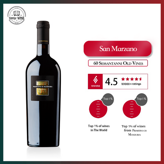 San Marzano 60 Sessantanni Old Vines Primitivo di Manduria 2018 750ml 14.5%·Italy·Primitivo·Red Wine