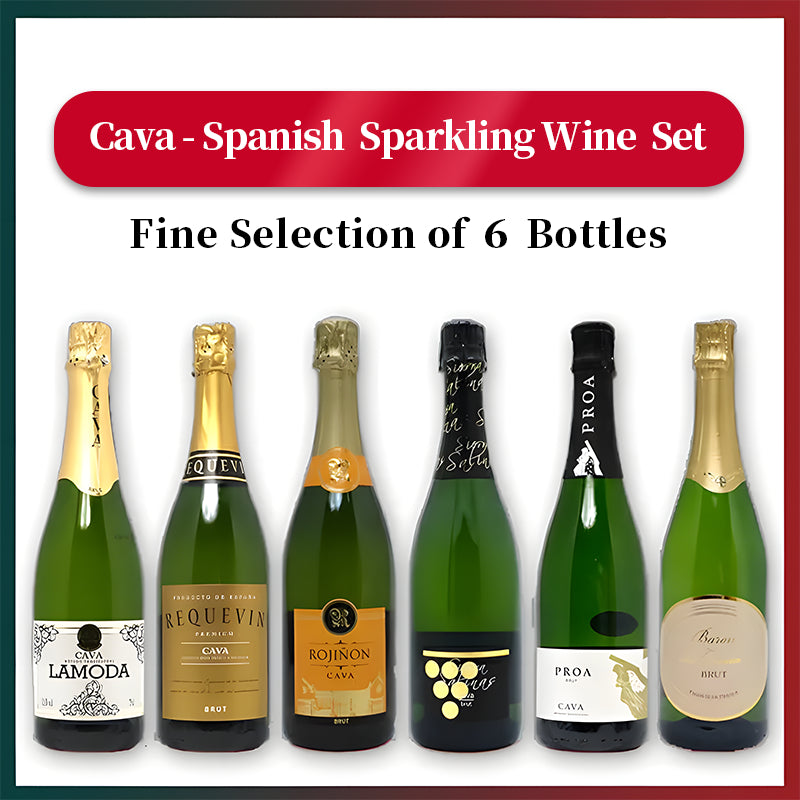 [6 Bottles] Spanish Cava Sparkling Wine Drinking Set 750ml per Bottle 11.5%·Spain·Sparkling Wine