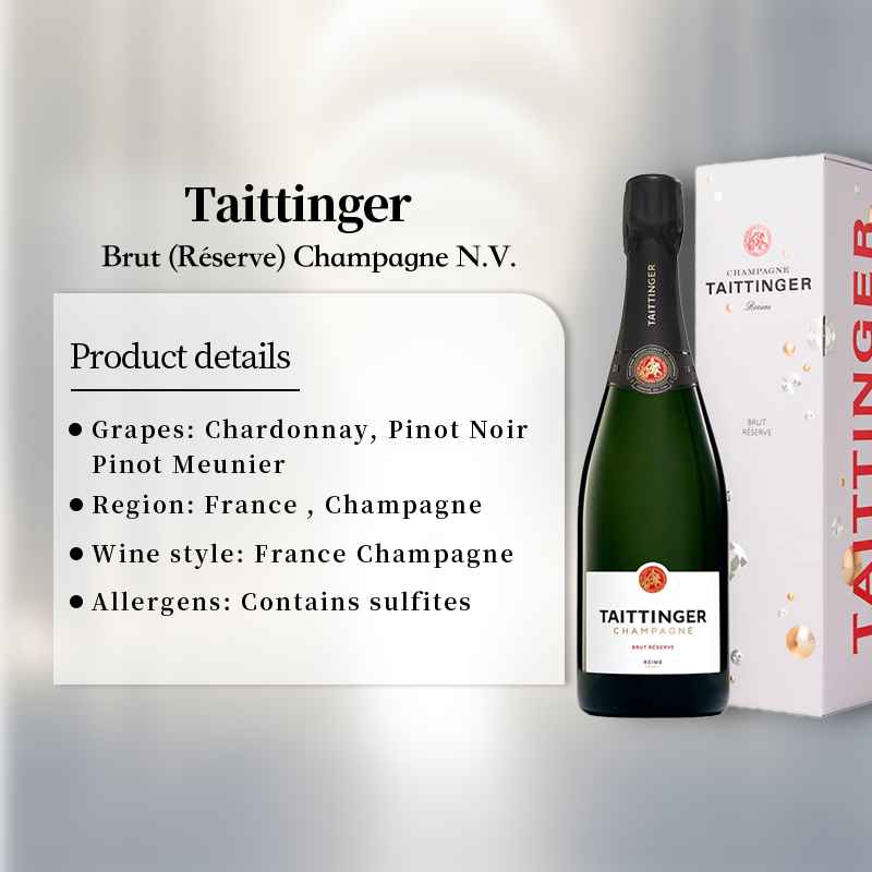 Taittinger Brut (Réserve) Champagne N.V. With Gift Box 750ml 12.5%·France Champagne·Blend·Champagne