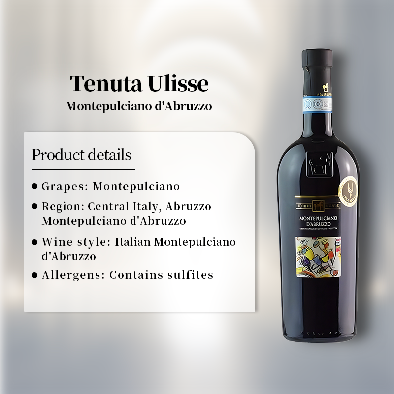 Tenuta Ulisse Montepulciano d'Abruzzo (Unico) 2021 750ml 14%·Italy Montepulciano d'Abruzzo·Montepulciano·Red Wine