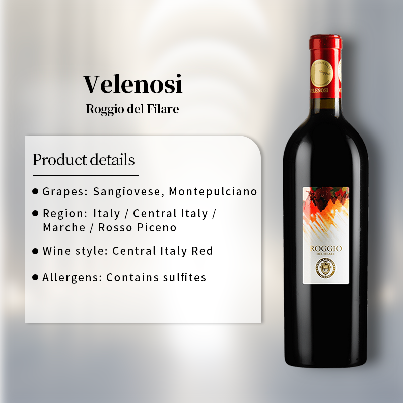 Velenosi Roggio del Filare Rosso Piceno Superiore 2018 750ml 14%·Italy·Sangiovese & Montepulciano·Red Wine