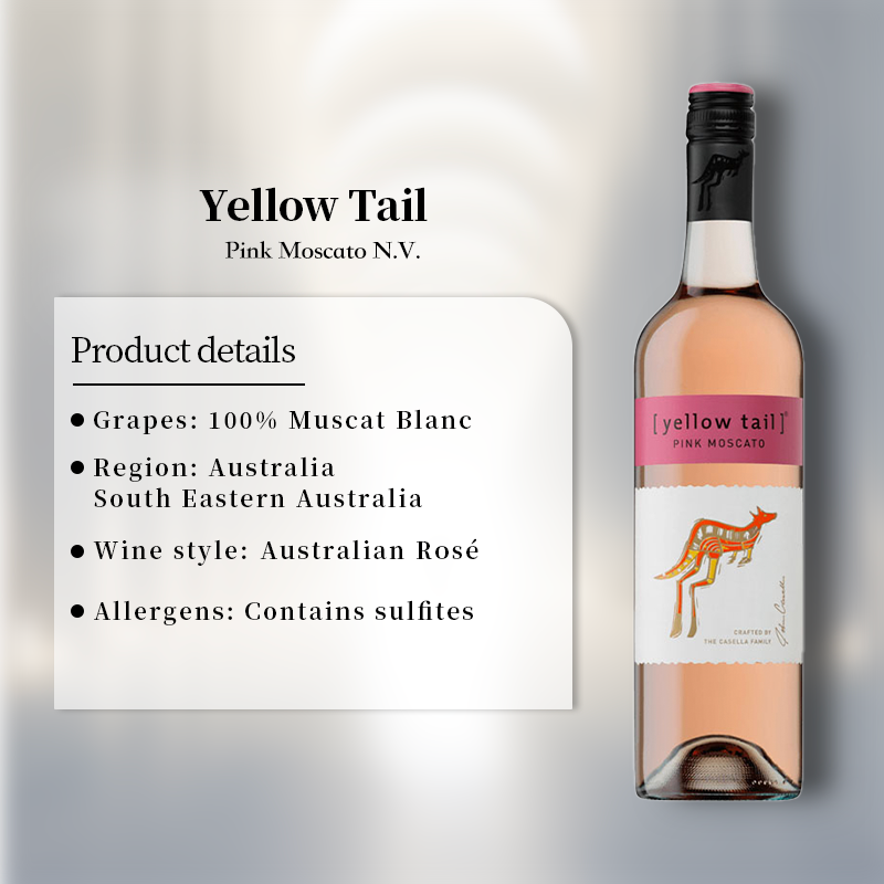 Yellow Tail Pink Moscato N.V. 750ml 7.5%·South Eastern Australia·Australian Rosé·Rosé Wine